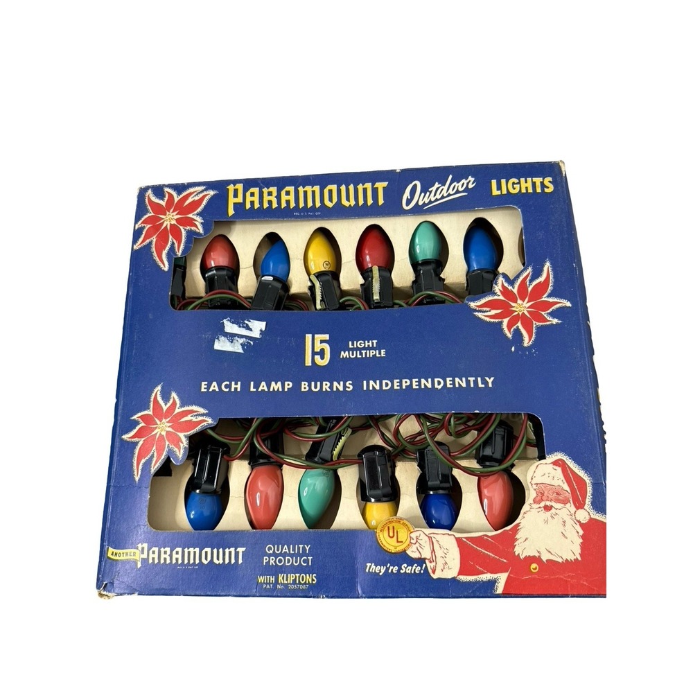 Vintage Paramount Outdoor Christmas String Lights, 15 multi lights